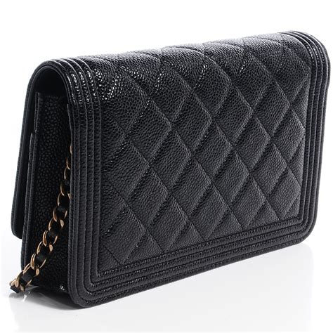 chanel boy wallet a80285|CHANEL Caviar Quilted Boy Wallet On Chain WOC Black.